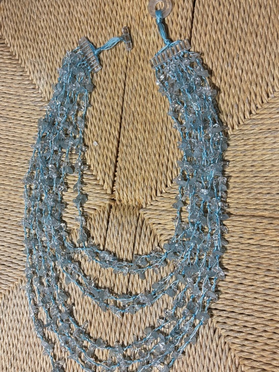 Jewelry - Aqua glass tiered bead Necklace - Women Jewelry